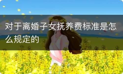 对于离婚子女抚养费标准是怎么规定的