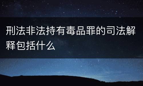 刑法非法持有毒品罪的司法解释包括什么