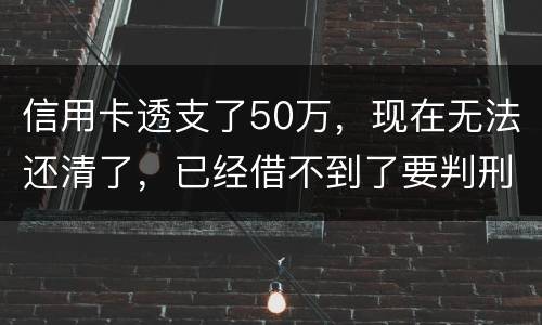 信用卡透支了50万，现在无法还清了，已经借不到了要判刑多少年