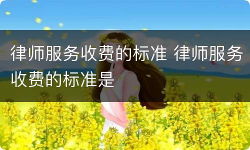 律师服务收费的标准 律师服务收费的标准是