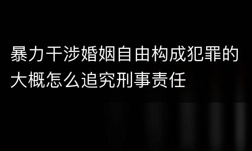 暴力干涉婚姻自由构成犯罪的大概怎么追究刑事责任