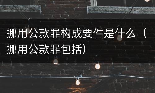 挪用公款罪构成要件是什么（挪用公款罪包括）