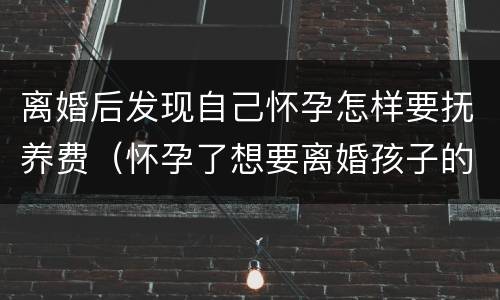 离婚后发现自己怀孕怎样要抚养费（怀孕了想要离婚孩子的抚养费怎么办）