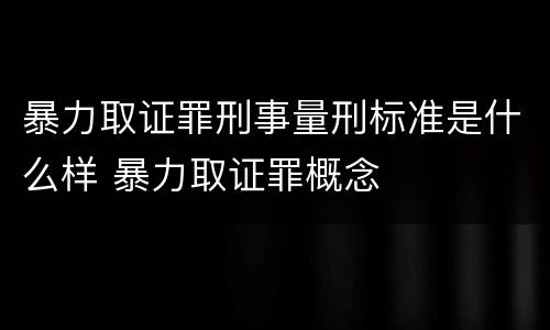 暴力取证罪刑事量刑标准是什么样 暴力取证罪概念