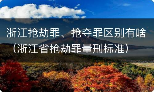 浙江抢劫罪、抢夺罪区别有啥（浙江省抢劫罪量刑标准）