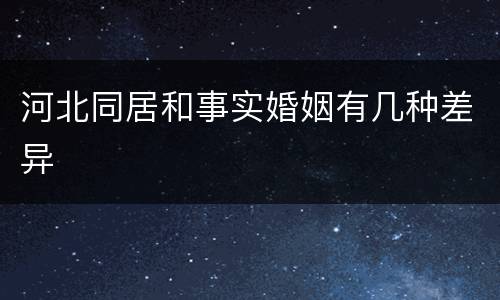 河北同居和事实婚姻有几种差异