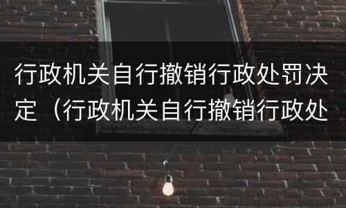 行政机关自行撤销行政处罚决定（行政机关自行撤销行政处罚决定重新处罚）