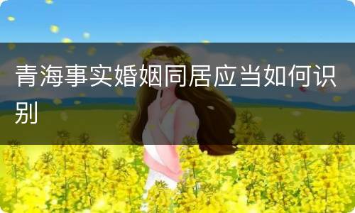 青海事实婚姻同居应当如何识别