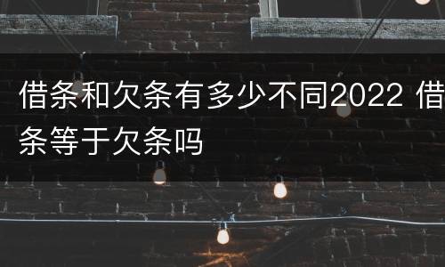 借条和欠条有多少不同2022 借条等于欠条吗