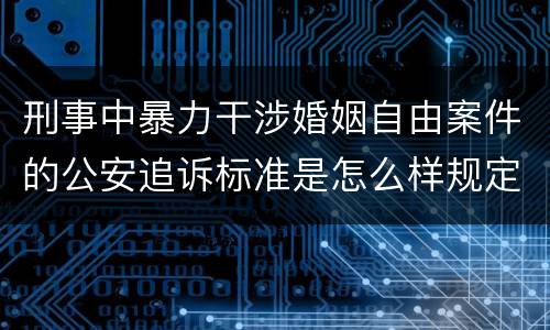 刑事中暴力干涉婚姻自由案件的公安追诉标准是怎么样规定