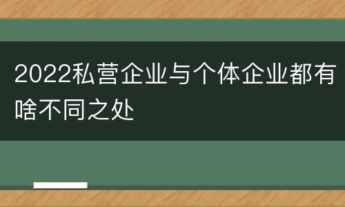 2022私营企业与个体企业都有啥不同之处