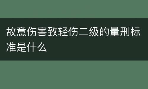 故意伤害致轻伤二级的量刑标准是什么