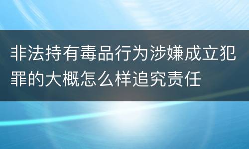 非法持有毒品行为涉嫌成立犯罪的大概怎么样追究责任