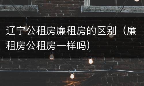 辽宁公租房廉租房的区别（廉租房公租房一样吗）