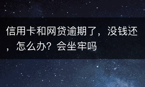 信用卡和网贷逾期了，没钱还，怎么办？会坐牢吗