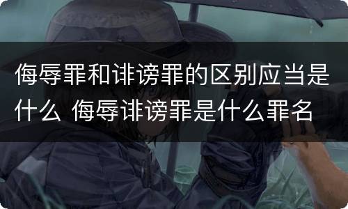 侮辱罪和诽谤罪的区别应当是什么 侮辱诽谤罪是什么罪名