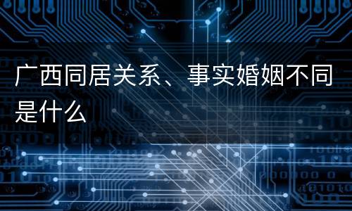 广西同居关系、事实婚姻不同是什么