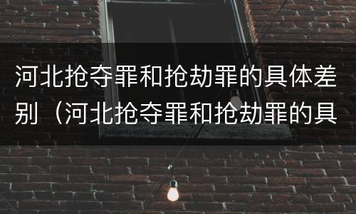 河北抢夺罪和抢劫罪的具体差别（河北抢夺罪和抢劫罪的具体差别是什么）