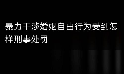 暴力干涉婚姻自由行为受到怎样刑事处罚