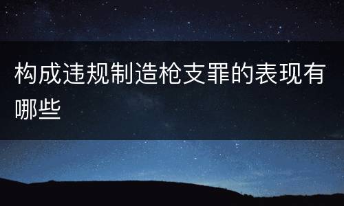 构成违规制造枪支罪的表现有哪些