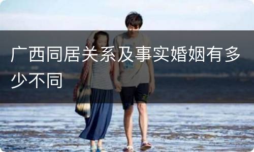 广西同居关系及事实婚姻有多少不同