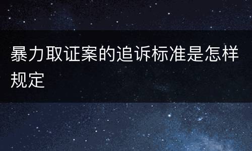 暴力取证案的追诉标准是怎样规定