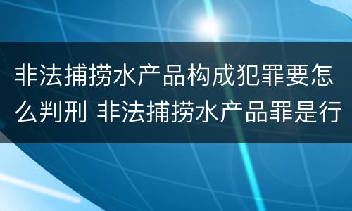 非法捕捞水产品构成犯罪要怎么判刑 非法捕捞水产品罪是行为犯吗