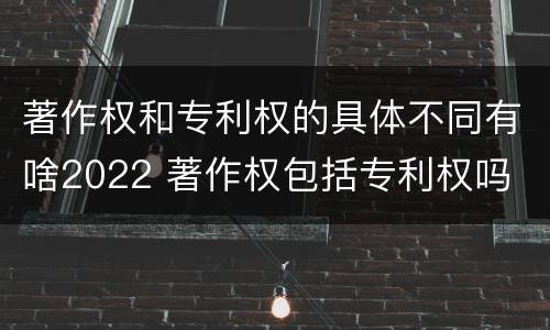 著作权和专利权的具体不同有啥2022 著作权包括专利权吗