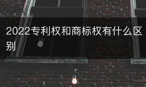 2022专利权和商标权有什么区别