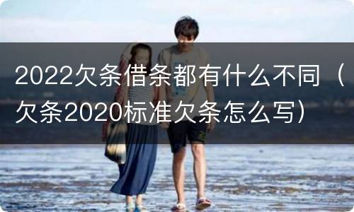 2022欠条借条都有什么不同（欠条2020标准欠条怎么写）