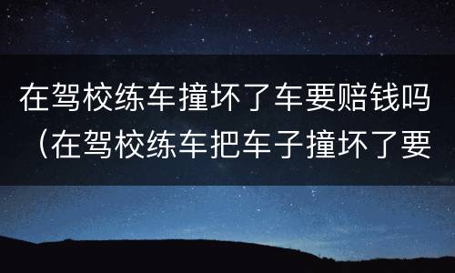 在驾校练车撞坏了车要赔钱吗（在驾校练车把车子撞坏了要赔吗）