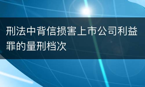 刑法中背信损害上市公司利益罪的量刑档次