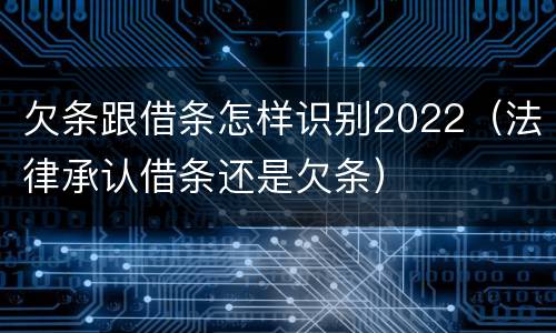 欠条跟借条怎样识别2022（法律承认借条还是欠条）