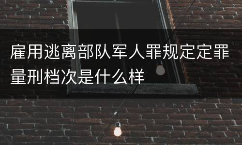 雇用逃离部队军人罪规定定罪量刑档次是什么样