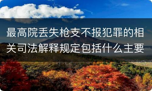 最高院丢失枪支不报犯罪的相关司法解释规定包括什么主要内容