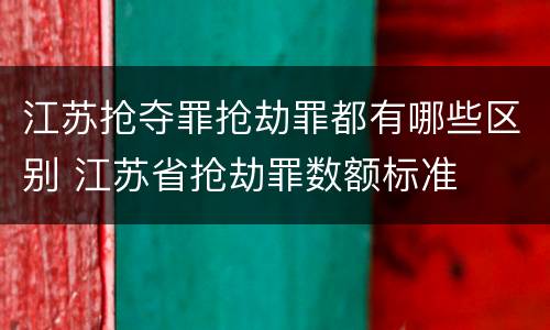 江苏抢夺罪抢劫罪都有哪些区别 江苏省抢劫罪数额标准