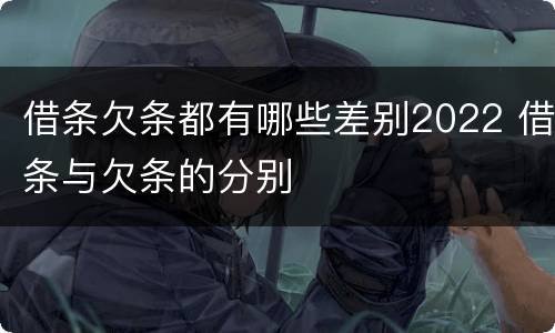 借条欠条都有哪些差别2022 借条与欠条的分别