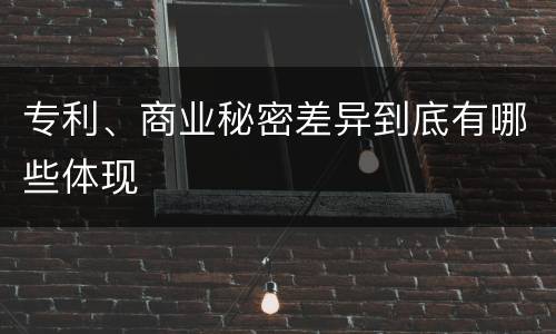 专利、商业秘密差异到底有哪些体现