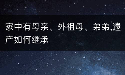 家中有母亲、外祖母、弟弟,遗产如何继承