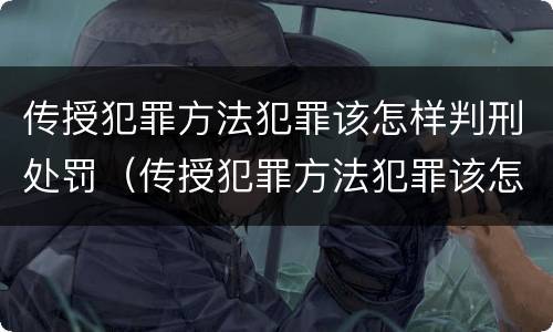 传授犯罪方法犯罪该怎样判刑处罚（传授犯罪方法犯罪该怎样判刑处罚案例）