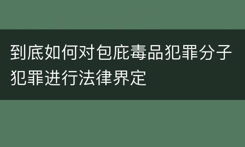 到底如何对包庇毒品犯罪分子犯罪进行法律界定