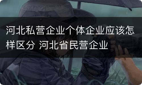 河北私营企业个体企业应该怎样区分 河北省民营企业