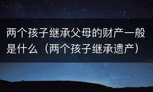 两个孩子继承父母的财产一般是什么（两个孩子继承遗产）