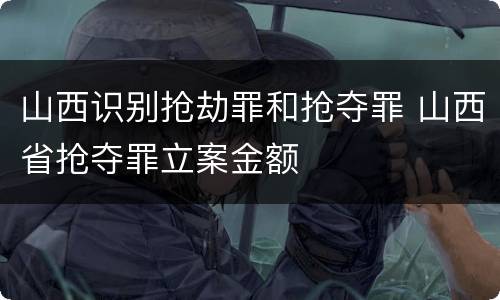 山西识别抢劫罪和抢夺罪 山西省抢夺罪立案金额