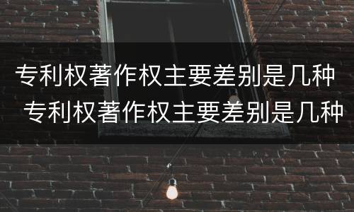 专利权著作权主要差别是几种 专利权著作权主要差别是几种形式