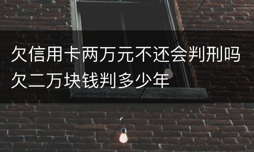 欠信用卡两万元不还会判刑吗欠二万块钱判多少年