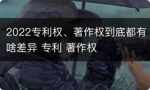 2022专利权、著作权到底都有啥差异 专利 著作权