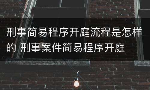 刑事简易程序开庭流程是怎样的 刑事案件简易程序开庭