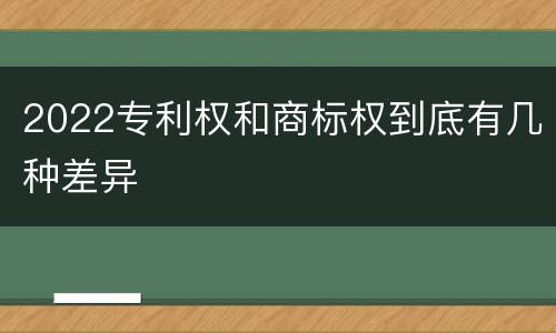 2022专利权和商标权到底有几种差异