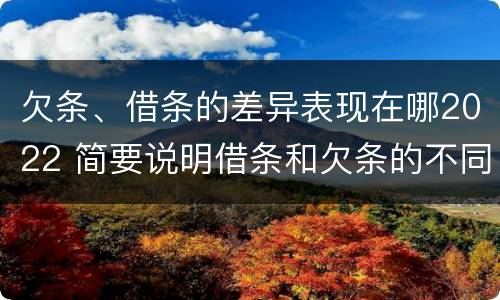 欠条、借条的差异表现在哪2022 简要说明借条和欠条的不同之处